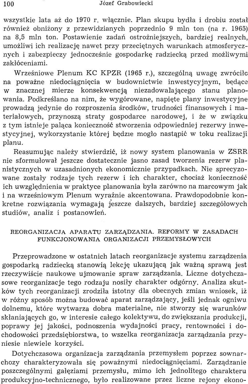 zakłóceniam i. W rześniowe Plenum KC K PZR (1965 r.