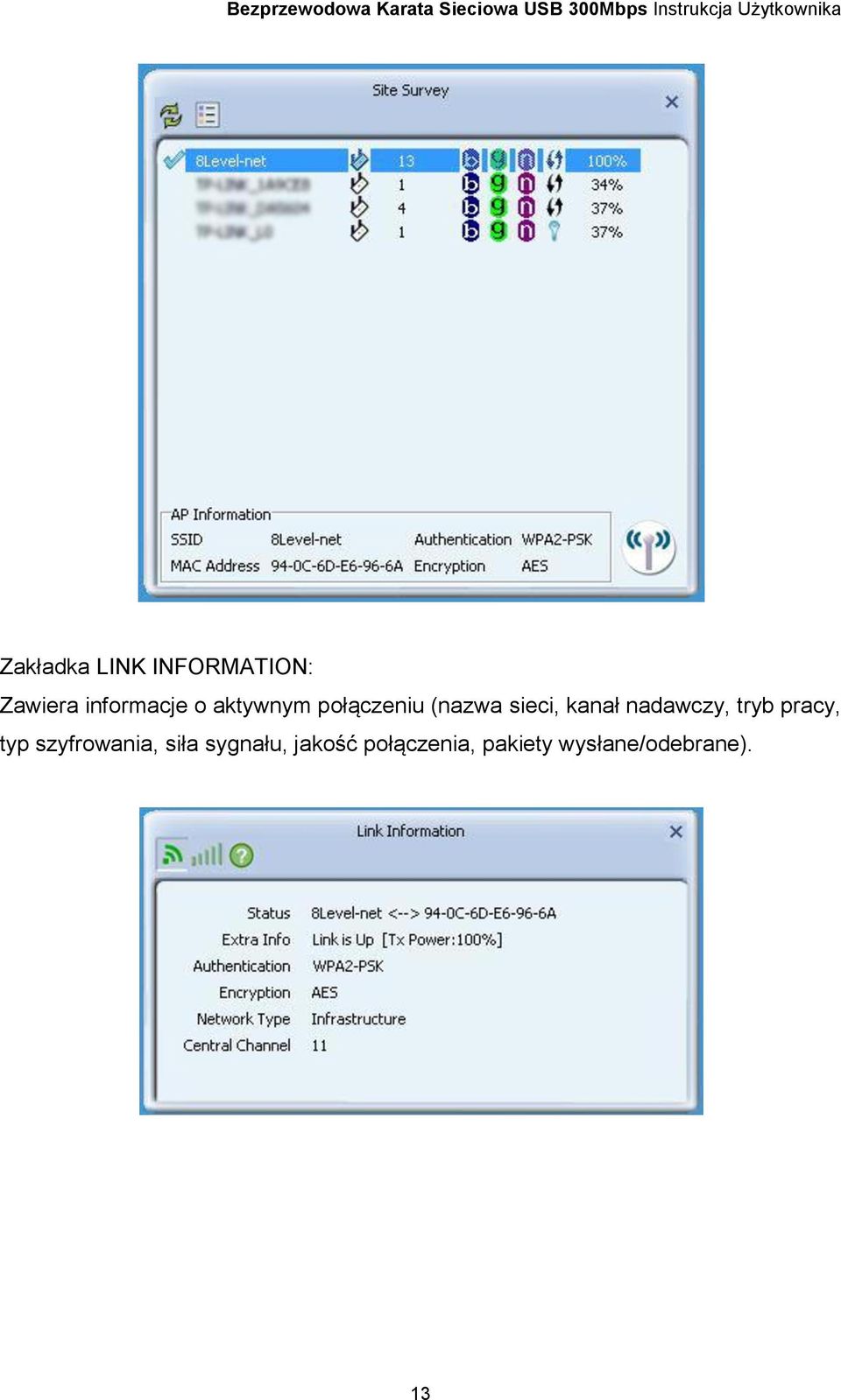 nadawczy, tryb pracy, typ szyfrowania, siła