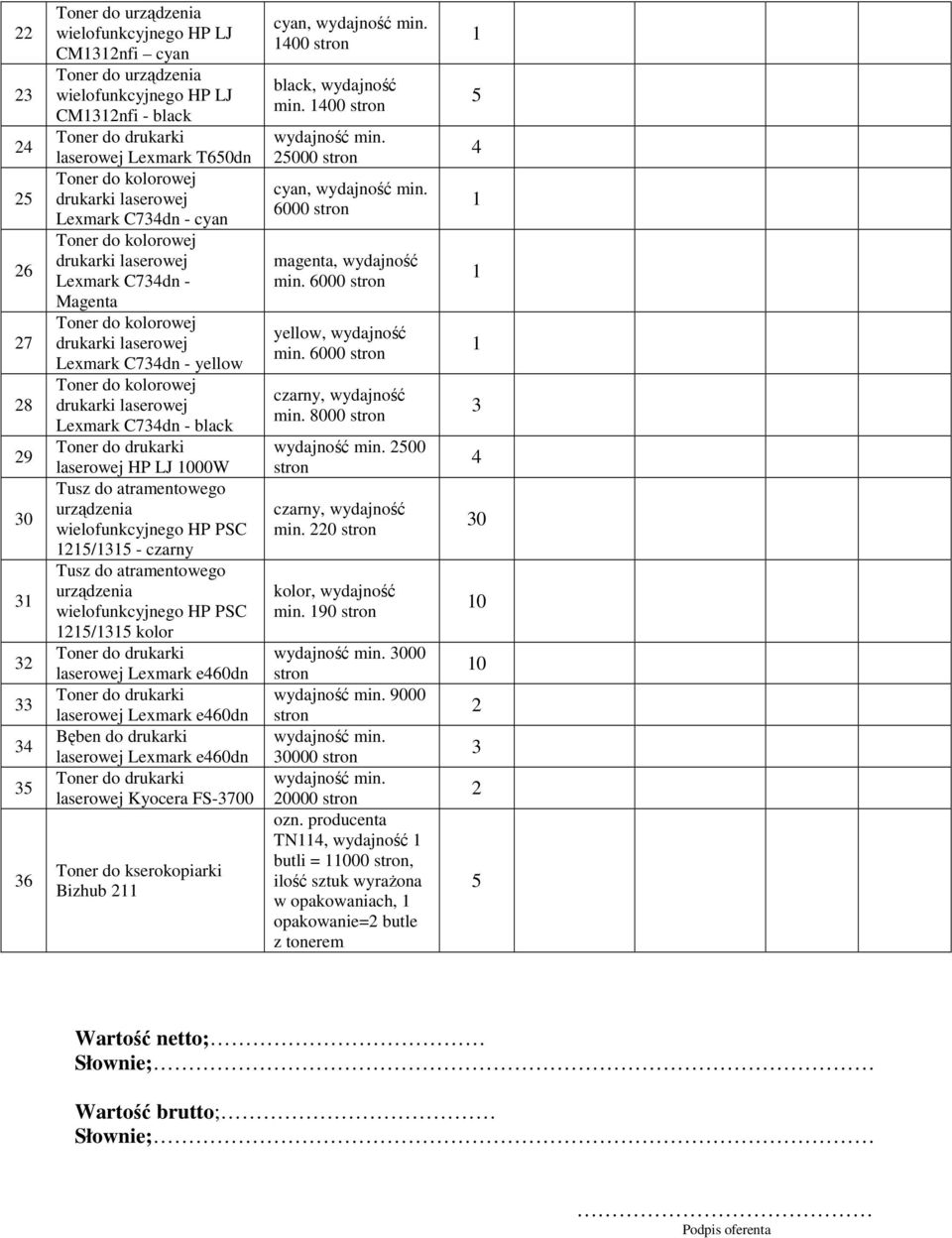 Lexmark e60dn laserowej Kyocera FS-700 Toner do kserokopiarki Bizhub cyan, 00 black, wydajność min. 00 000 cyan, 6000 magenta, wydajność min. 6000 min. 6000 min. 8000 00 min.