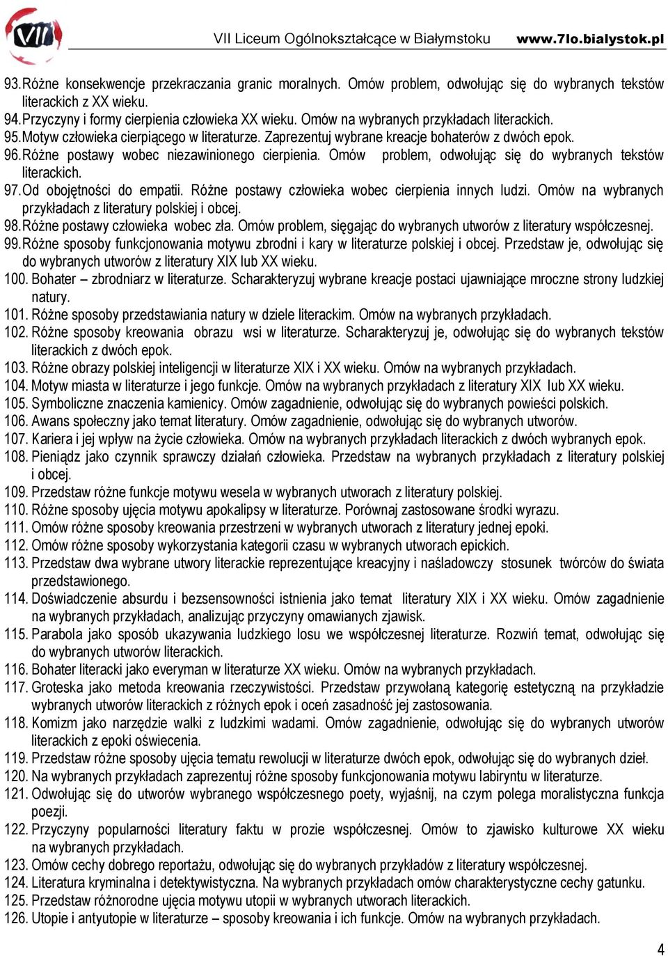 Omów problem, odwołując się do wybranych tekstów literackich. 97. Od obojętności do empatii. Różne postawy człowieka wobec cierpienia innych ludzi.