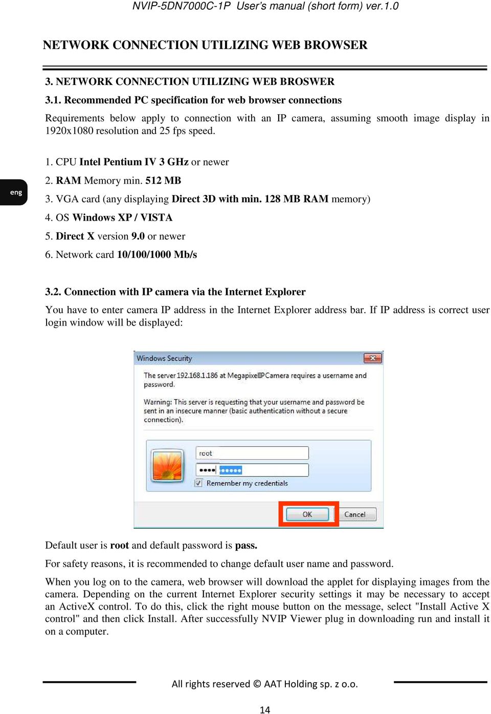 0 NETWORK CONNECTION UTILIZING WEB BROWSER 3. NETWORK CONNECTION UTILIZING WEB BROSWER 3.1.