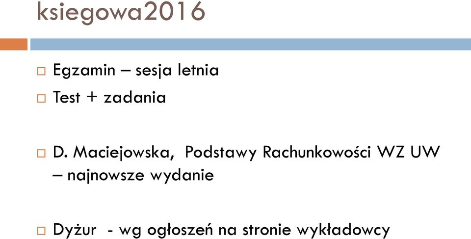 Maciejowska, Podstawy Rachunkowości WZ