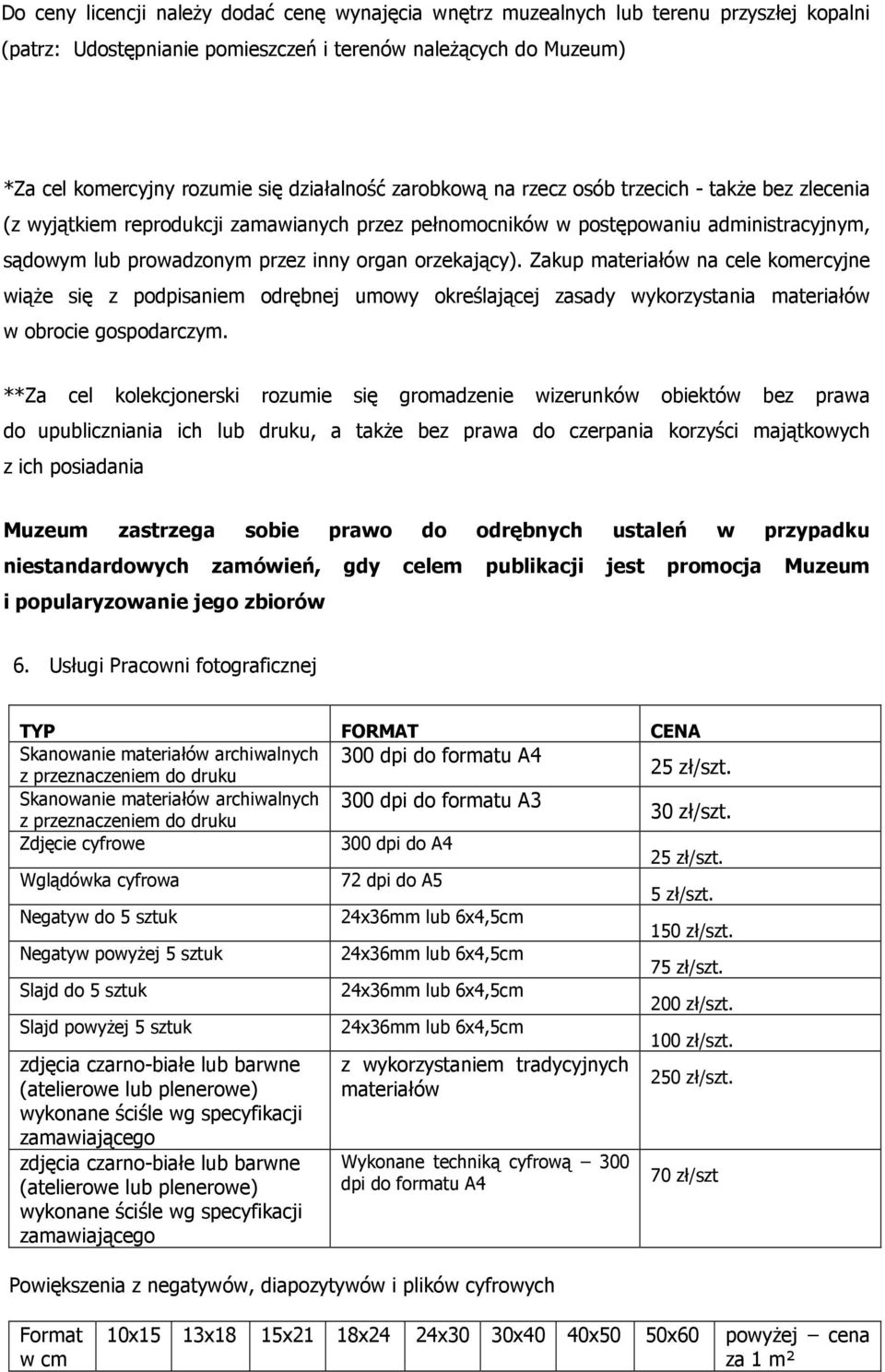 orzekający). Zakup materiałów na cele komercyjne wiąże się z podpisaniem odrębnej umowy określającej zasady wykorzystania materiałów w obrocie gospodarczym.