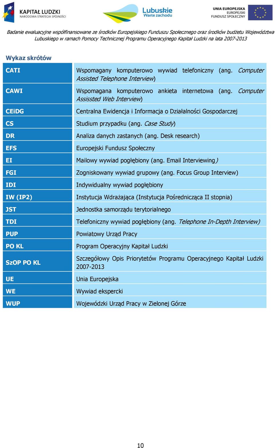 Computer Assissted Web Interview) Centralna Ewidencja i Informacja o Działalności Gospodarczej Studium przypadku (ang. Case Study) Analiza danych zastanych (ang.