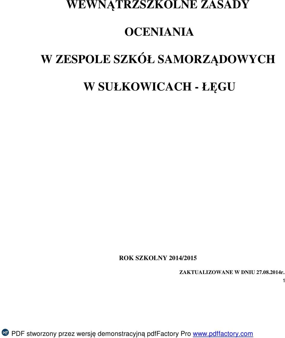 SUŁKOWICACH - ŁĘGU ROK SZKOLNY