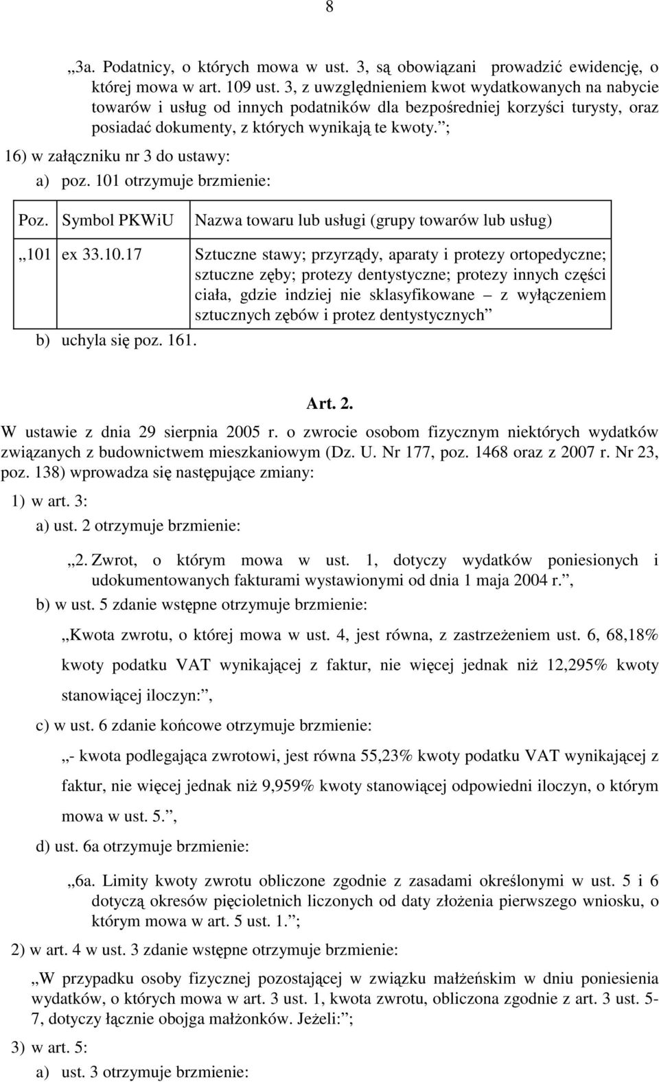 ; 16) w załączniku nr 3 do ustawy: a) poz. 101