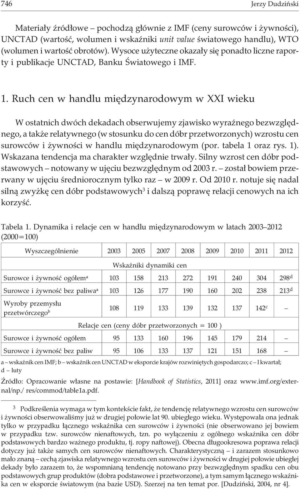 Ruch cen w handlu miêdzynarodowym w XXI wieku W ostatnich dwóch dekadach obserwujemy zjawisko wyraÿnego bezwzglêdnego, a tak e relatywnego (w stosunku do cen dóbr przetworzonych) wzrostu cen surowców