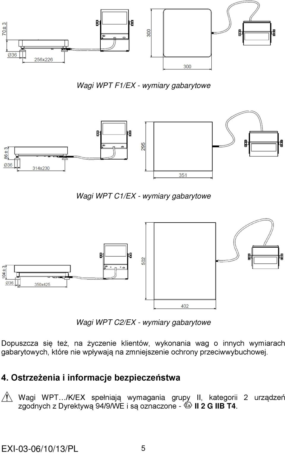 zmniejszenie ochrony przeciwwybuchowej. 4.