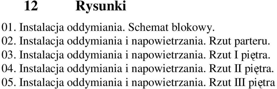 Instalacja oddymiania i napowietrzania. Rzut I piętra. 04.