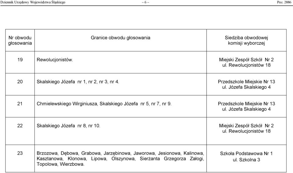 Józefa Skalskiego 4 21 Chmielewskiego Wirginiusza, Skalskiego Józefa nr 5, nr 7, nr 9. Przedszkole Miejskie Nr 13 ul.