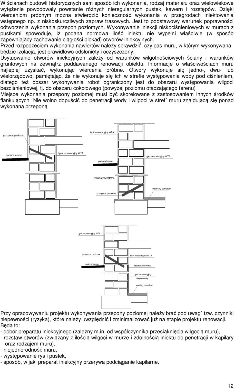 Jest to podstawowy warunek poprawności odtworzenia wykonania przepon poziomych.