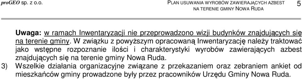 charakterystyki wyrobów zawierających azbest znajdujących się na terenie gminy Nowa Ruda.