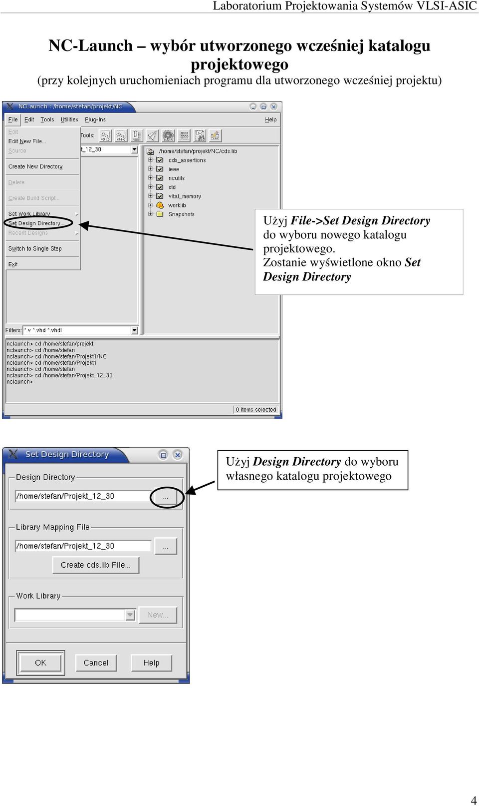 Design Directory do wyboru nowego katalogu projektowego.