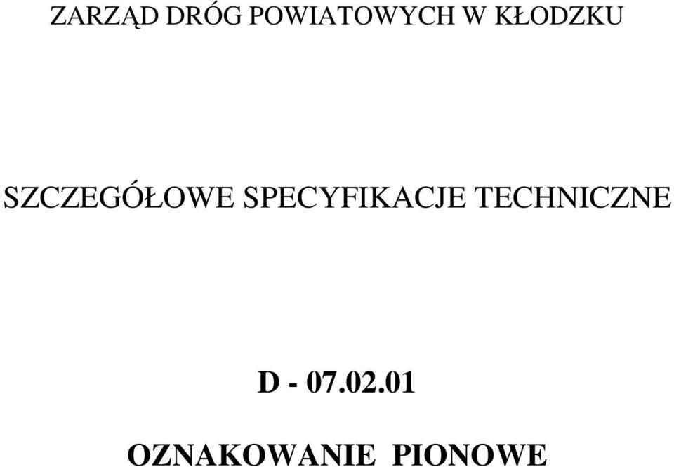 SPECYFIKACJE TECHNICZNE D