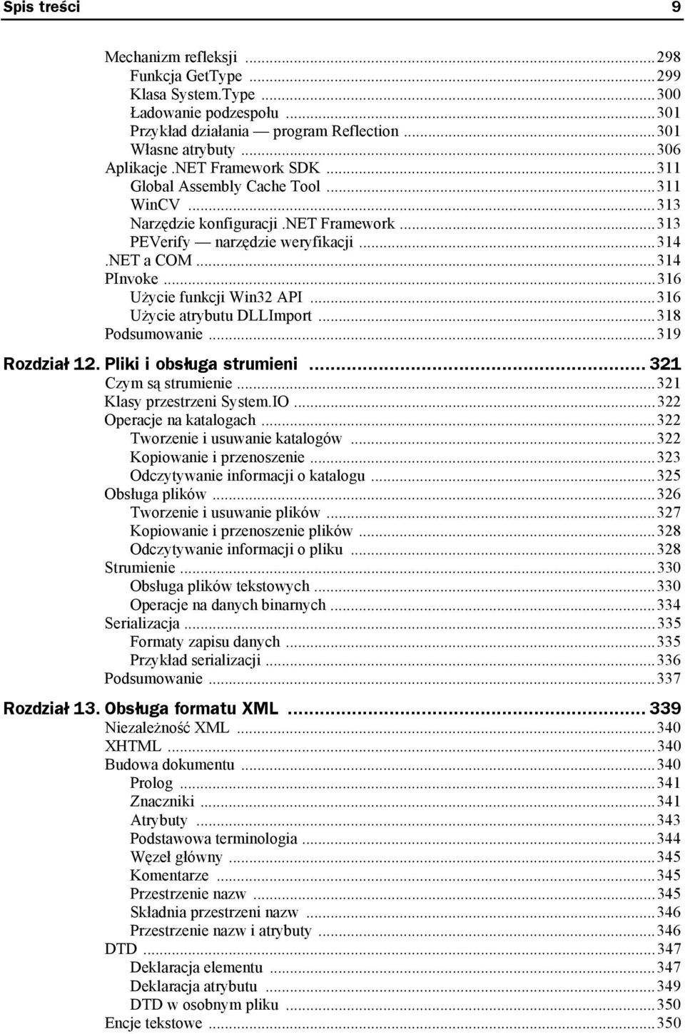 ..316 Użycie funkcji Win32 API...316 Użycie atrybutu DLLImport...318 Podsumowanie...319 Rozdział 12. Pliki i obsługa strumieni... 321 Czym są strumienie...321 Klasy przestrzeni System.IO.