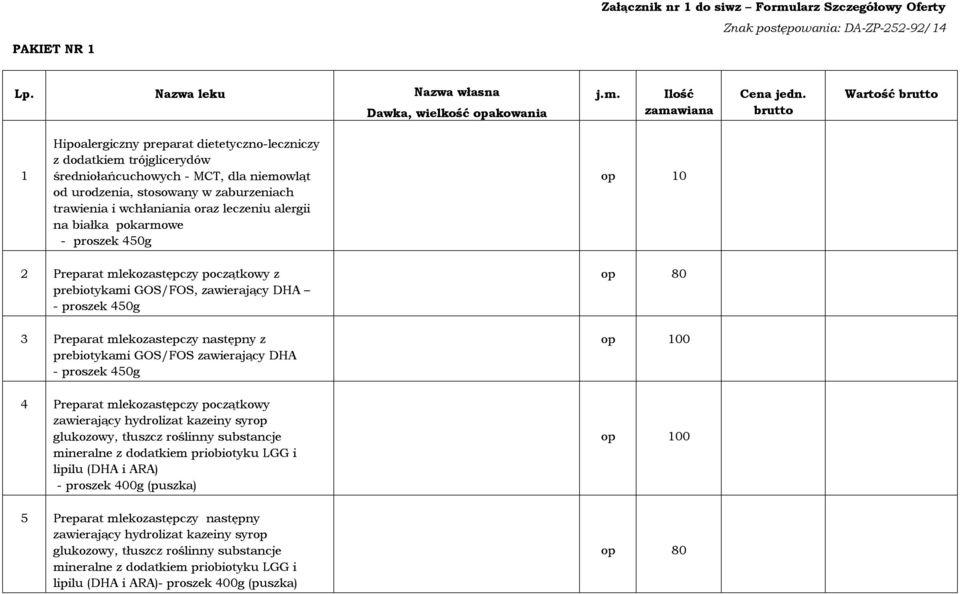 początkowy z prebiotykami GOS/FOS, zawierający DHA - proszek 450g 3 Preparat mlekozastepczy następny z prebiotykami GOS/FOS zawierający DHA - proszek 450g 4 Preparat mlekozastępczy początkowy