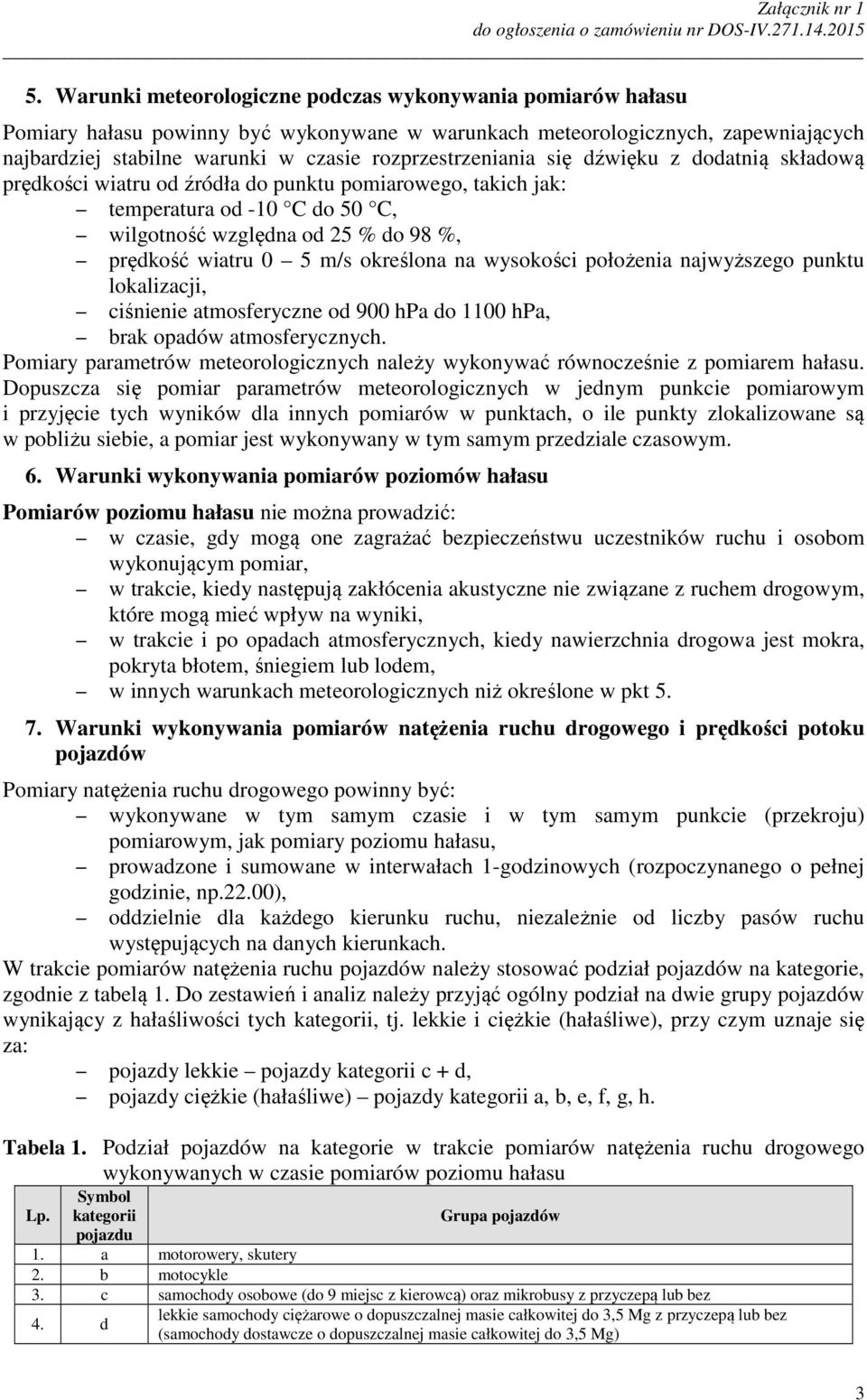 m/s określona na wysokości położenia najwyższego punktu lokalizacji, ciśnienie atmosferyczne od 900 hpa do 1100 hpa, brak opadów atmosferycznych.