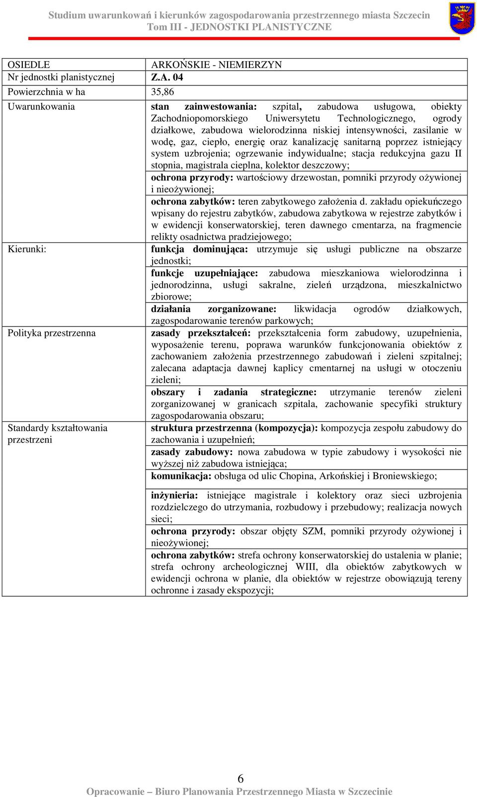 zasilanie w wodę, gaz, ciepło, energię oraz kanalizację sanitarną poprzez istniejący system uzbrojenia; ogrzewanie indywidualne; stacja redukcyjna gazu II stopnia, magistrala cieplna, kolektor