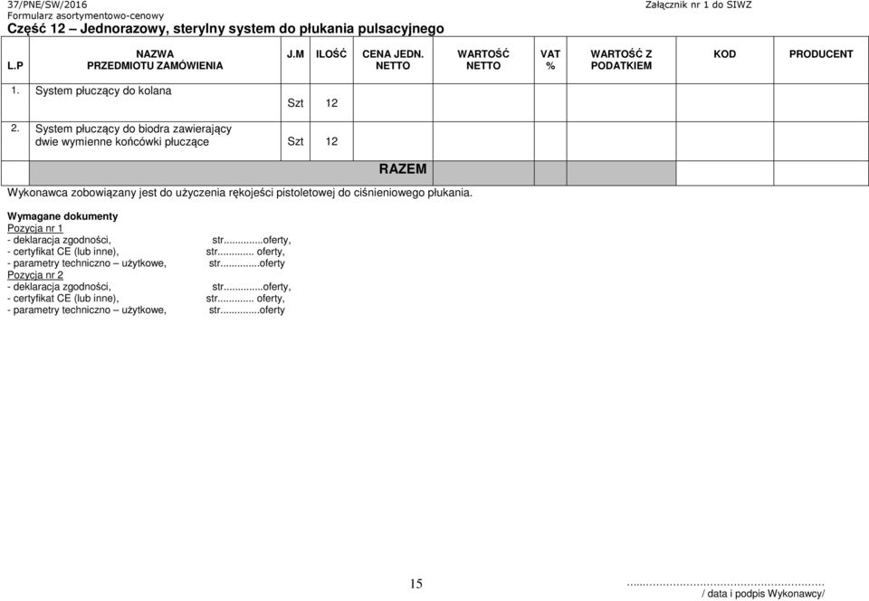 System płuczący do biodra zawierający dwie wymienne końcówki płuczące 2