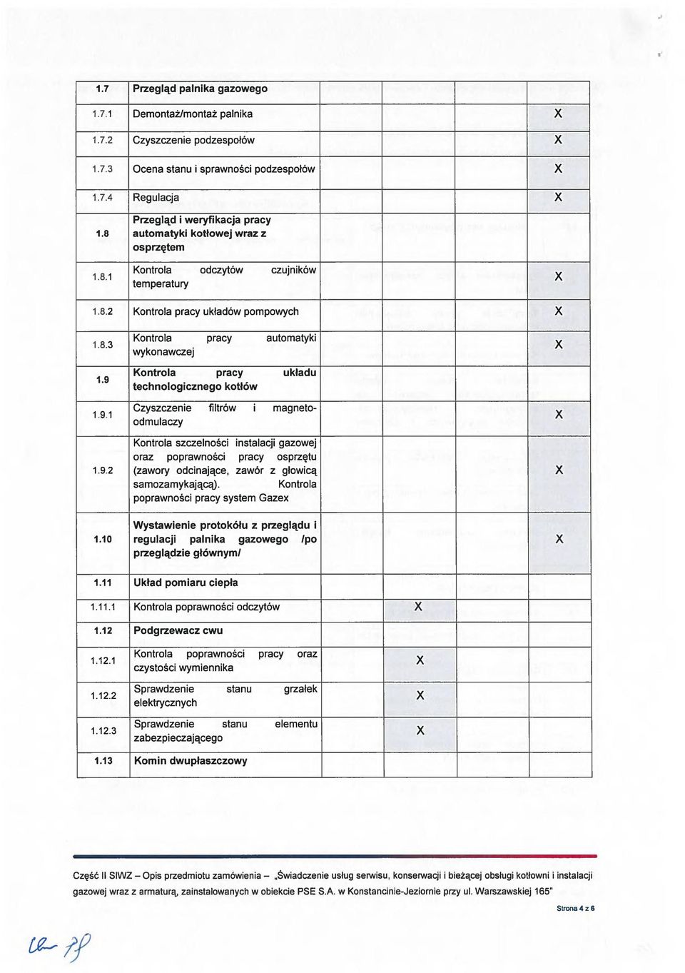 1.9.1 1.9.2 Kontrola pracy automatyki wykonawczej Kontrola pracy układu technologicznego kotłów Czyszczenie filtrów i magnetoodmulaczy Kontrola szczelności instalacji gazowej oraz poprawności pracy