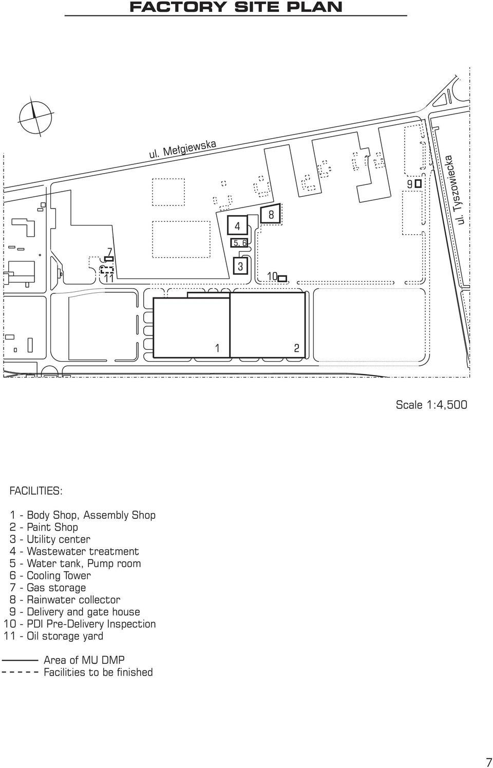 Cooling Tower 7 - Gas storage 8 - Rainwater collector 9 - Delivery and gate house 10