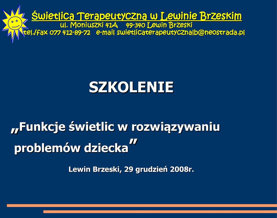 pl SZKOLENIE Funkcje świetlic w