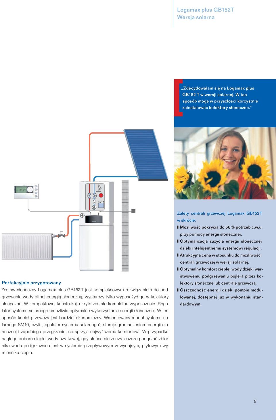 W kompaktowej konstrukcji ukryte zostało kompletne wyposażenie. Regulator systemu solarnego umożliwia optymalne wykorzystanie energii słonecznej.