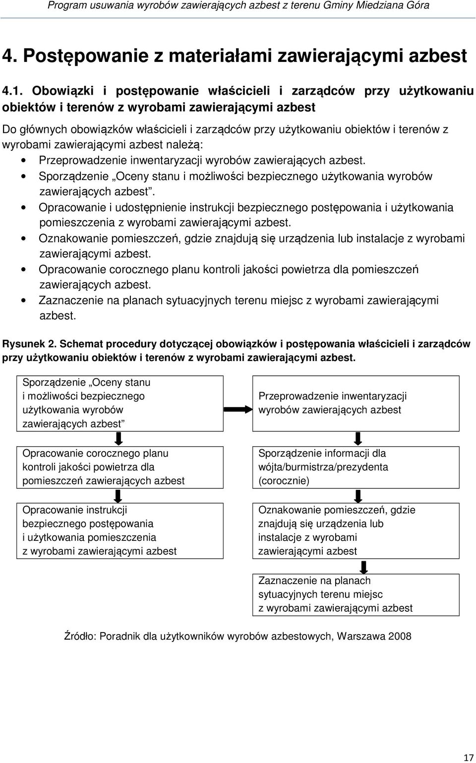 z wyrobami zawierającymi azbest należą: Przeprowadzenie inwentaryzacji wyrobów zawierających azbest. Sporządzenie Oceny stanu i możliwości bezpiecznego użytkowania wyrobów zawierających azbest.