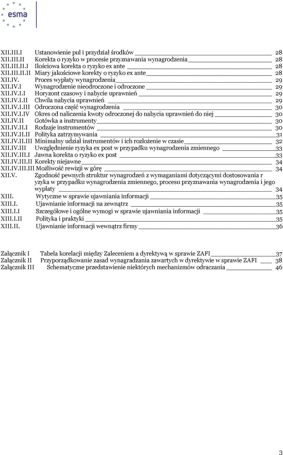 IV.I.IV Okres od naliczenia kwoty odroczonej nabycia uprawnień niej 30 XII.IV.II Gotówka a instrumenty 30 XII.IV.II.I Rodzaje instrumentów 30 XII.IV.II.II Polityka zatrzymywania 31 XII.IV.II.III Minimalny udział instrumentów i ich rozłożenie w czasie 32 XII.