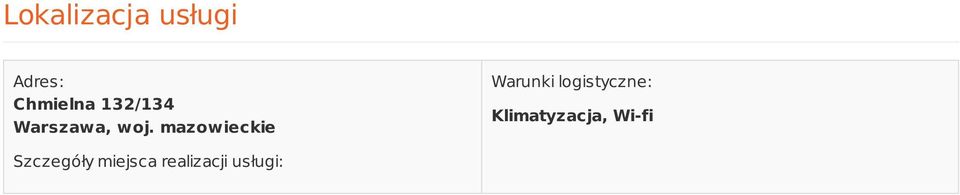 mazowieckie Warunki logistyczne: