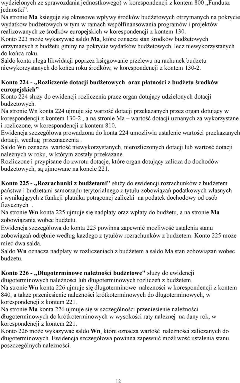 europejskich w korespondencji z kontem 130.