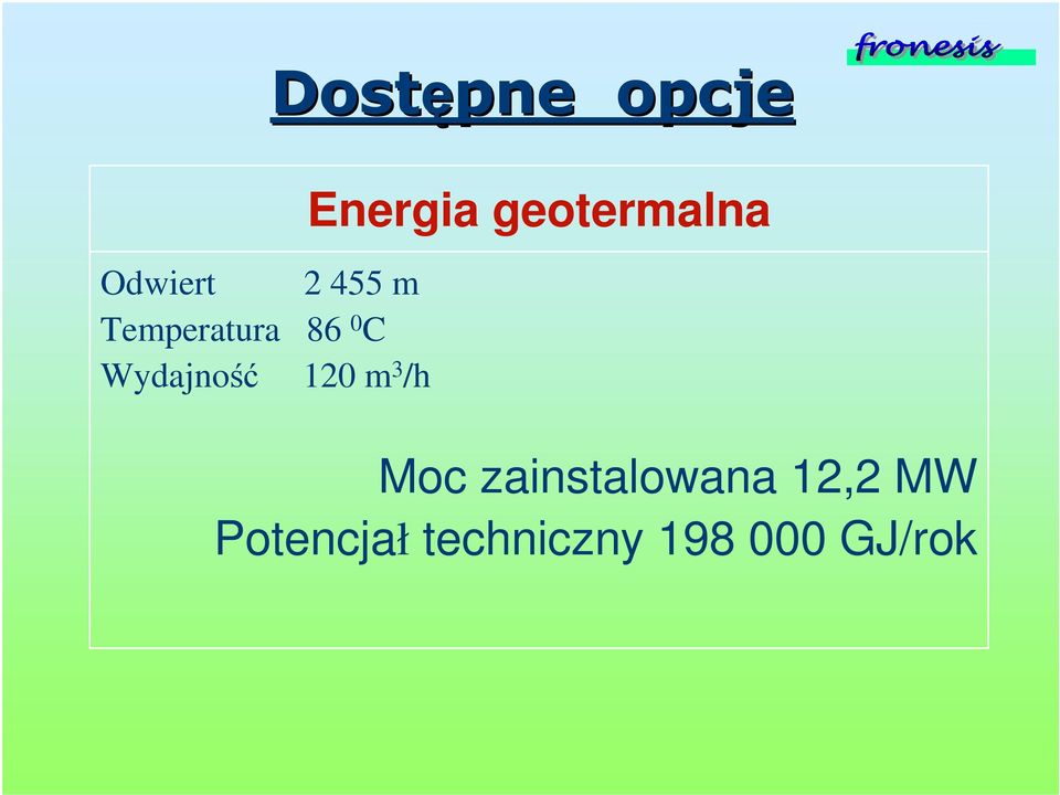 . Energia geotermalna Moc