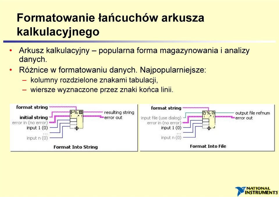 Różnice w formatowaniu danych.