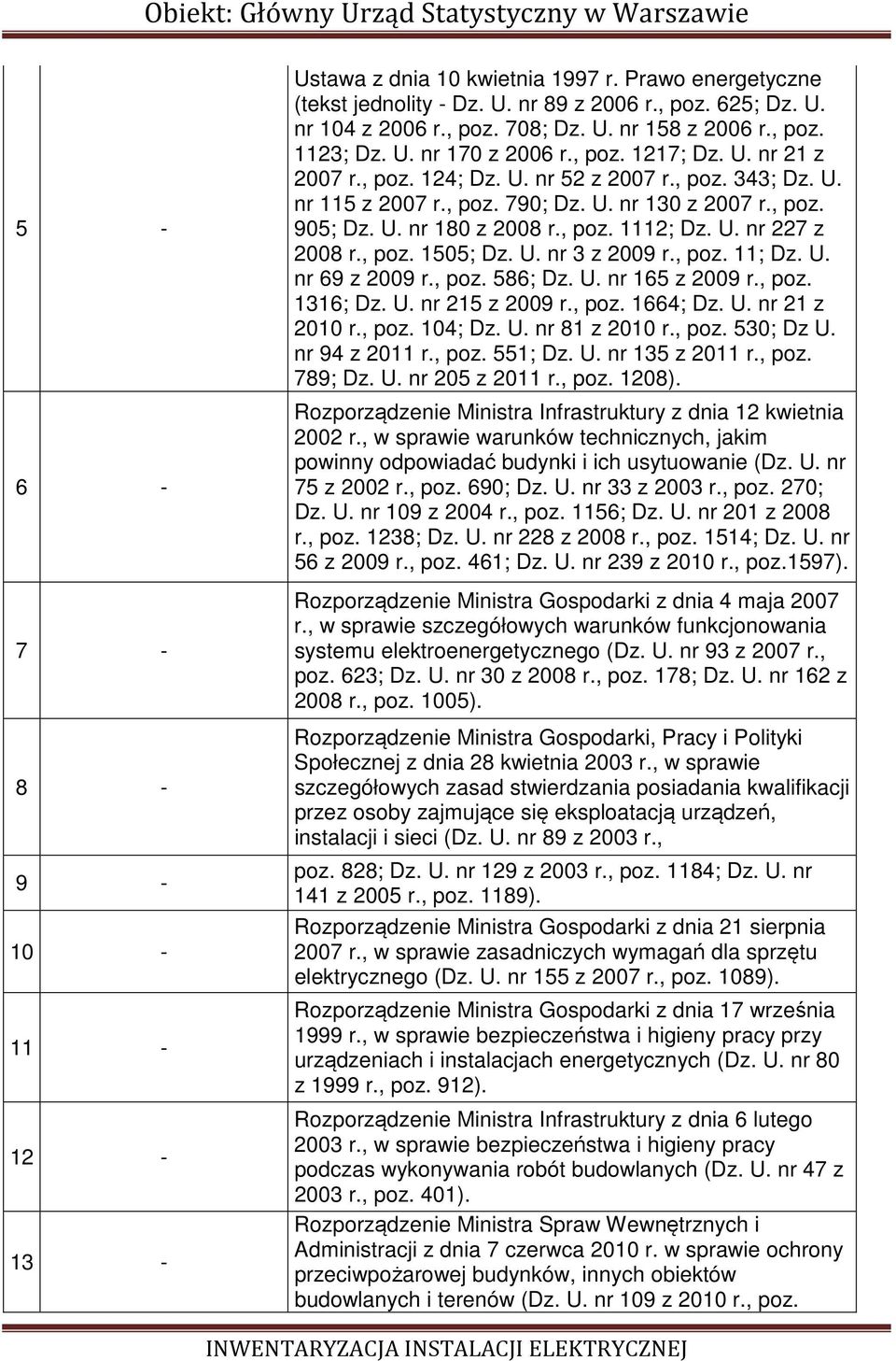 , poz. 905; Dz. U. nr 180 z 2008 r., poz. 1112; Dz. U. nr 227 z 2008 r., poz. 1505; Dz. U. nr 3 z 2009 r., poz. 11; Dz. U. nr 69 z 2009 r., poz. 586; Dz. U. nr 165 z 2009 r., poz. 1316; Dz. U. nr 215 z 2009 r.