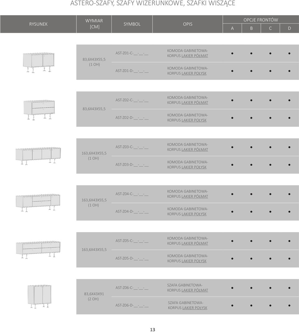 AST-Z03-C- - - AST-Z03-D- - - KOMODA GABINETOWA- KOMODA GABINETOWA- 163,64355,5 (1 OH) AST-Z04-C- - - AST-Z04-D- - - KOMODA GABINETOWA-