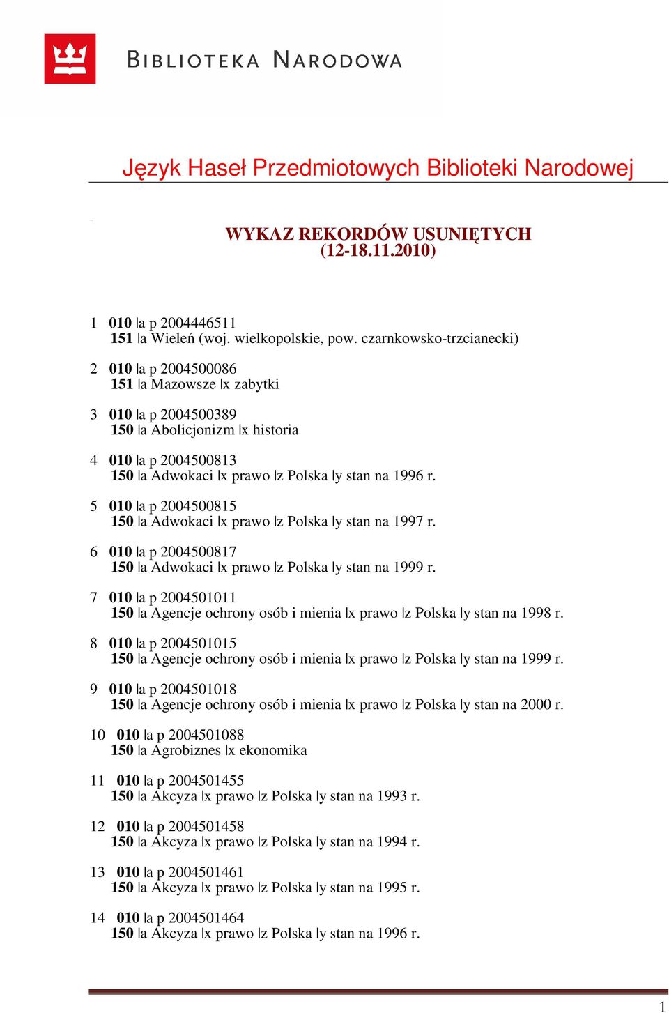 5 010 a p 2004500815 150 a Adwokaci x prawo z Polska y stan na 1997 r. 6 010 a p 2004500817 150 a Adwokaci x prawo z Polska y stan na 1999 r.