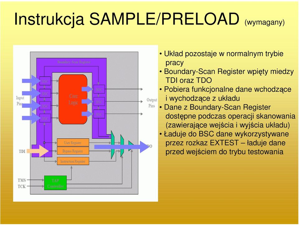 Dane z Boundary-Scan Register dostępne podczas operacji skanowania (zawierające wejścia i wyjścia