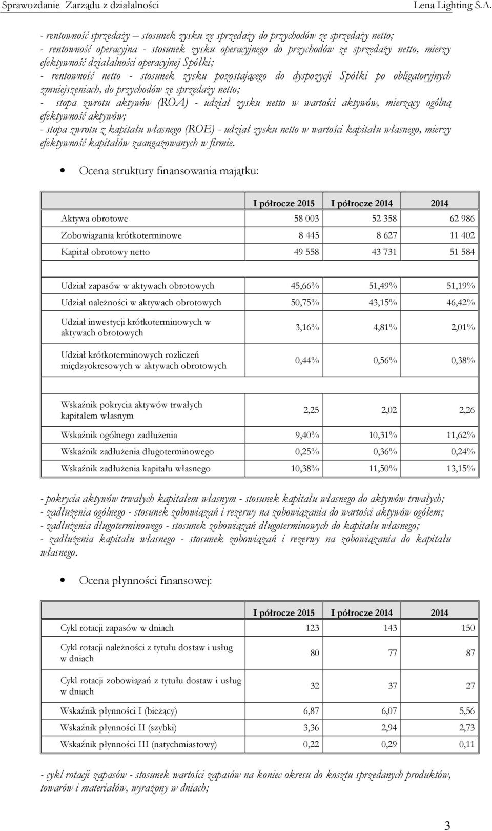 (ROA) - udział zysku netto w wartości aktywów, mierzący ogólną efektywność aktywów; - stopa zwrotu z kapitału własnego (ROE) - udział zysku netto w wartości kapitału własnego, mierzy efektywność