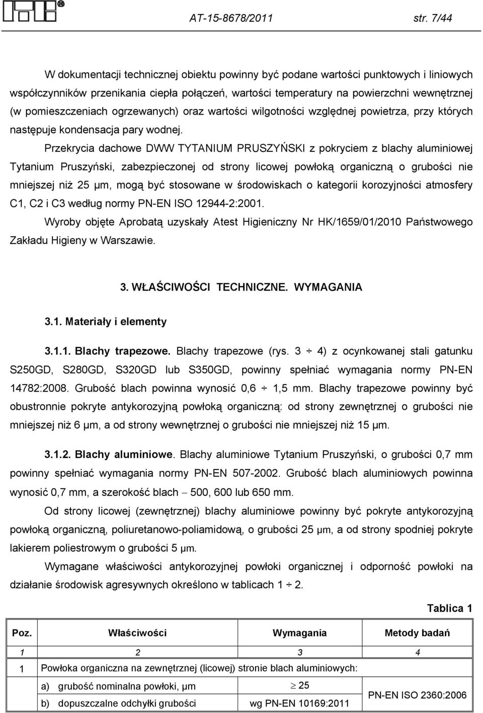 pomieszczeniach ogrzewanych) oraz wartości wilgotności względnej powietrza, przy których następuje kondensacja pary wodnej.