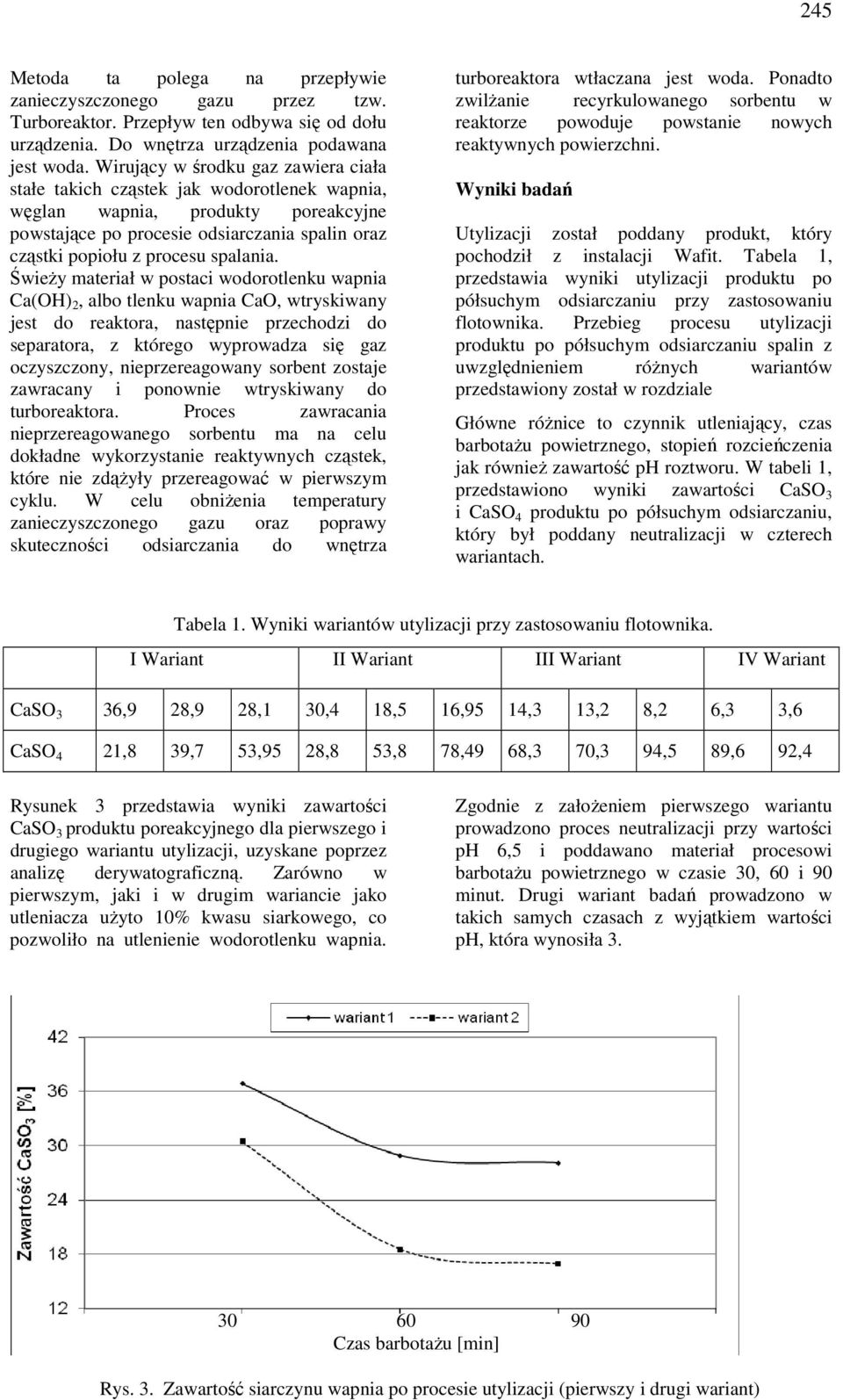 wodorotlenku wapnia Ca(OH), albo tlenku wapnia CaO, wtryskiwany jest do reaktora, następnie przechodzi do separatora, z którego wyprowadza się gaz oczyszczony, nieprzereagowany sorbent zostaje