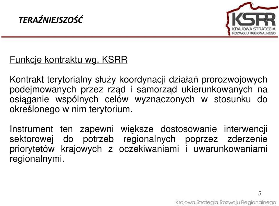 ukierunkowanych na osiąganie wspólnych celów wyznaczonych w stosunku do określonego w nim terytorium.