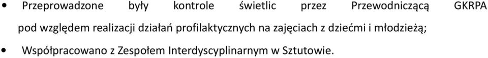 działań profilaktycznych na zajęciach z dziećmi i