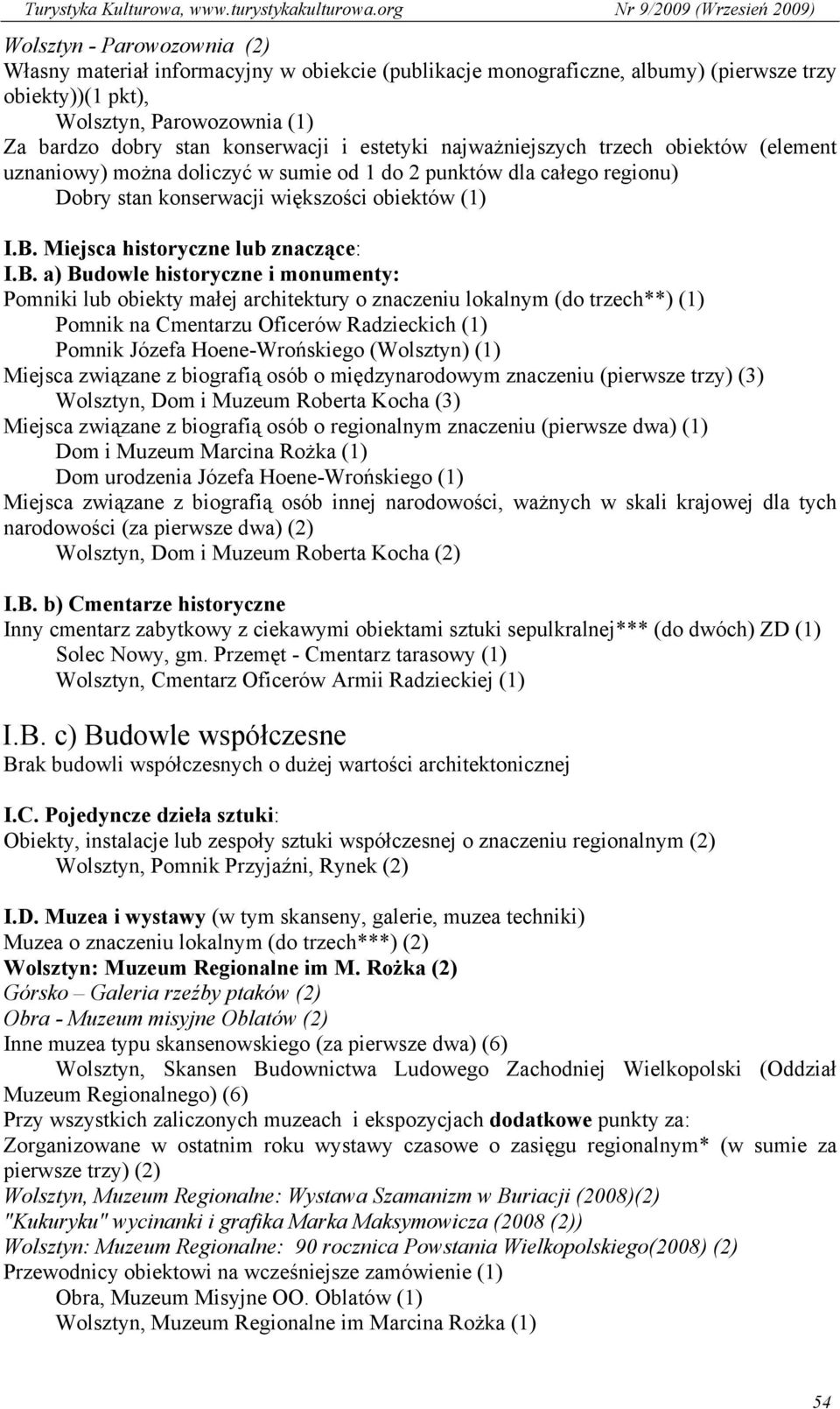 Miejsca historyczne lub znaczące: I.B.