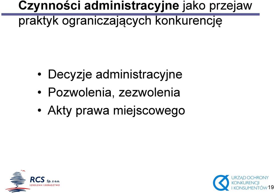 konkurencję Decyzje administracyjne