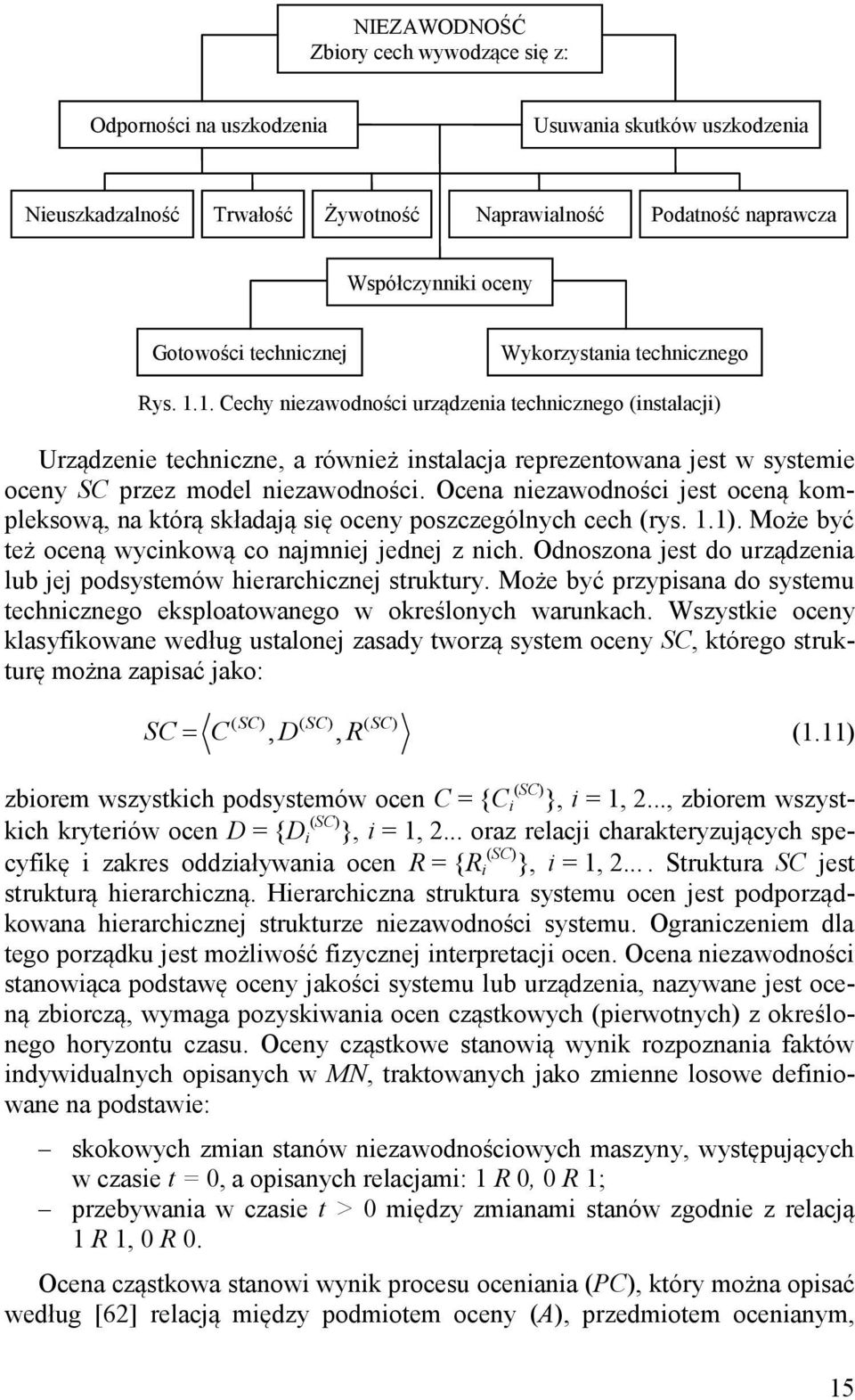 .. Cechy niezawodności urządzenia technicznego (instalacji) Urządzenie techniczne, a również instalacja reprezentowana jest w systemie oceny SC przez model niezawodności.