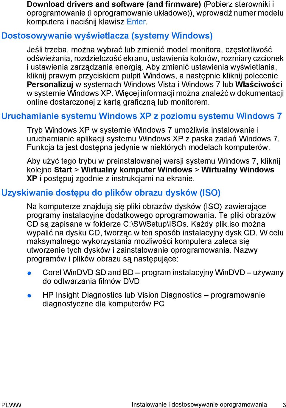 ustawienia zarządzania energią.