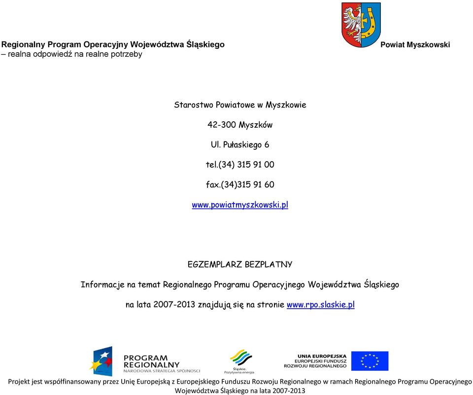 pl EGZEMPLARZ BEZPLATNY Informacje na temat Regionalnego Programu