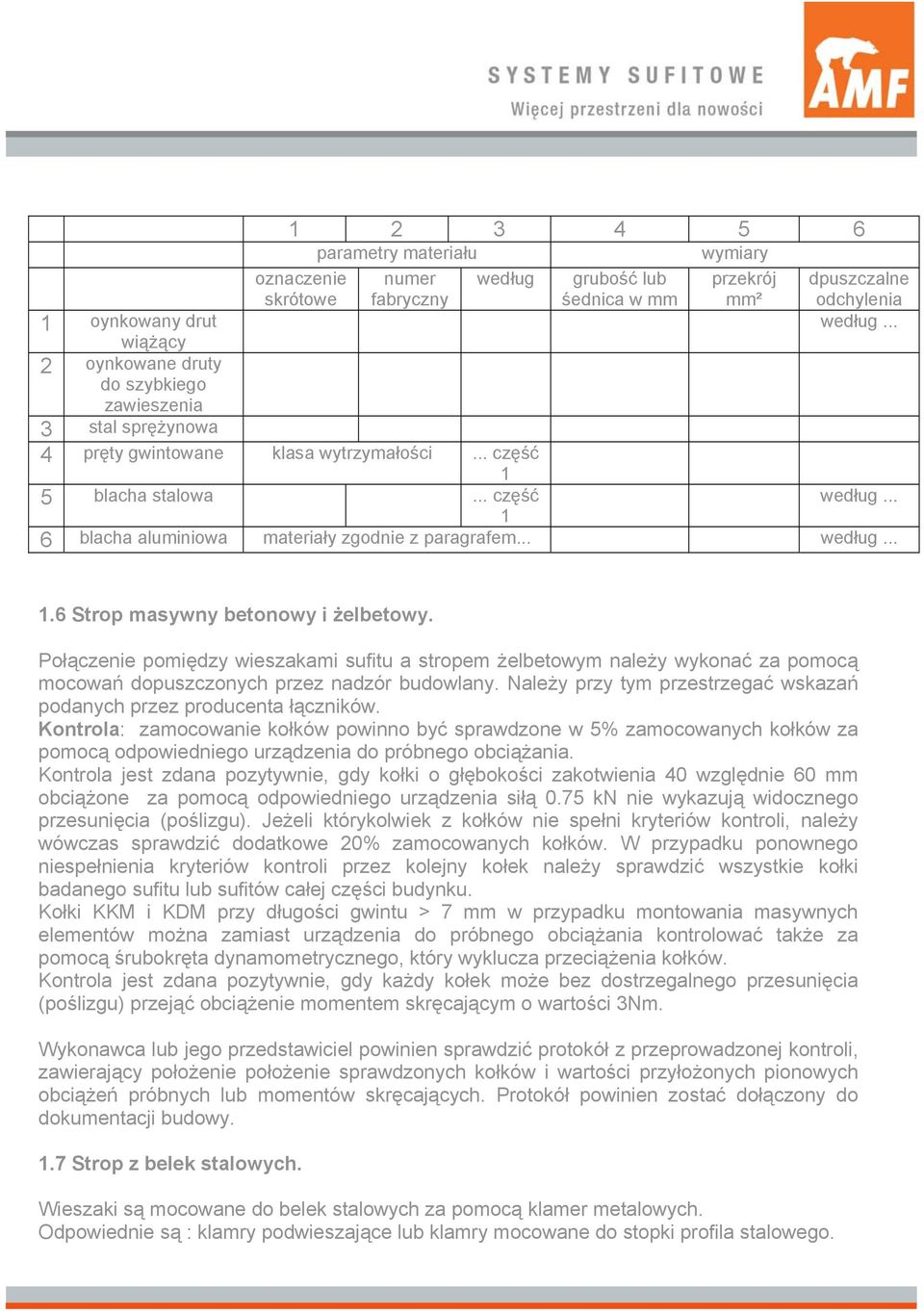 .. 1 6 blacha aluminiowa materiały zgodnie z paragrafem... według... 1.6 Strop masywny betonowy i żelbetowy.