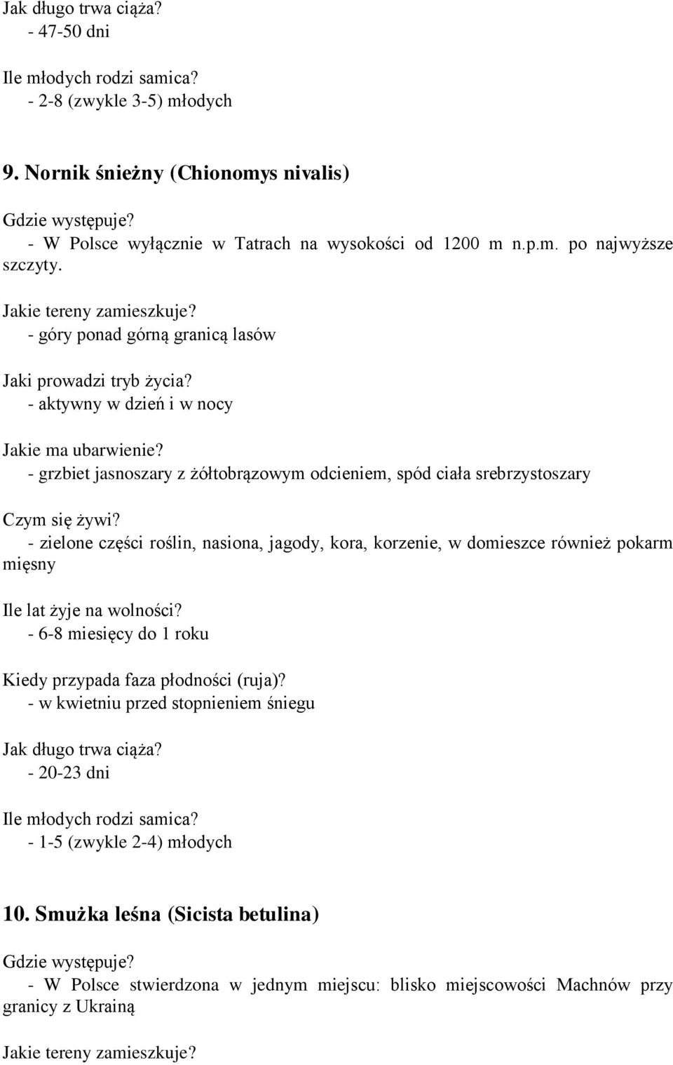 roślin, nasiona, jagody, kora, korzenie, w domieszce również pokarm mięsny - 6-8 miesięcy do 1 roku - w kwietniu przed stopnieniem śniegu - 20-23 dni -