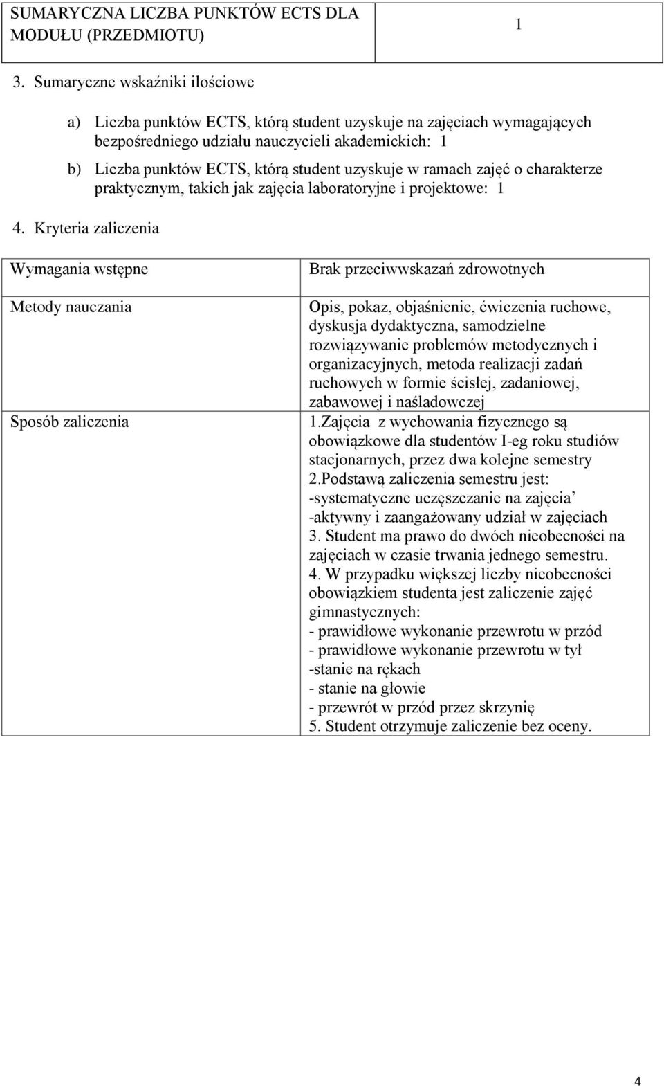 uzyskuje w ramach zajęć o charakterze praktycznym, takich jak zajęcia laboratoryjne i projektowe: 1 4.